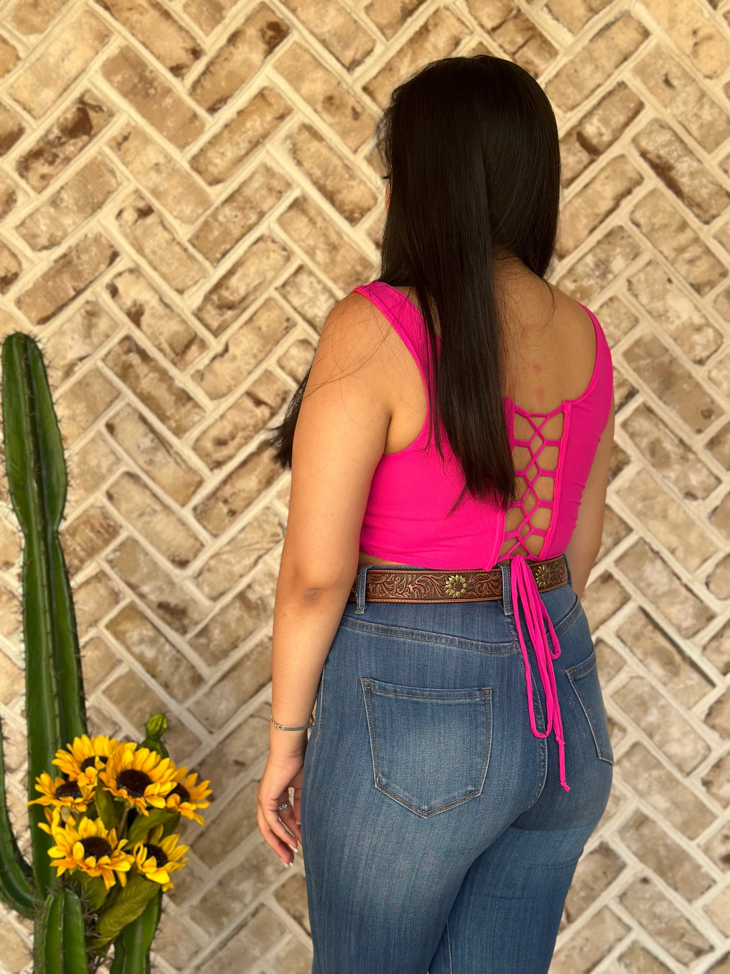 Mariah Corset Top (Hot Pink)