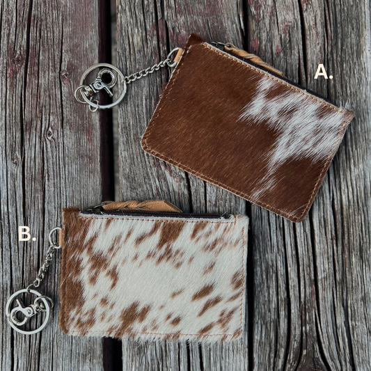 Cowhide Wallet Keychain