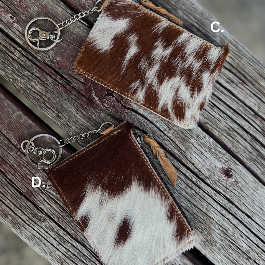 Cowhide Wallet Keychain