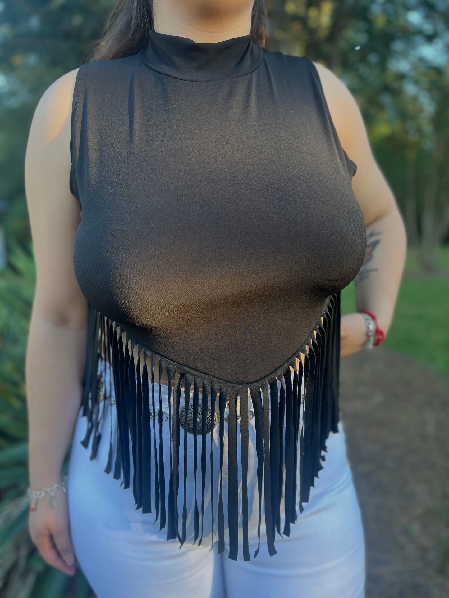 Isabella Fringe Top (Black)