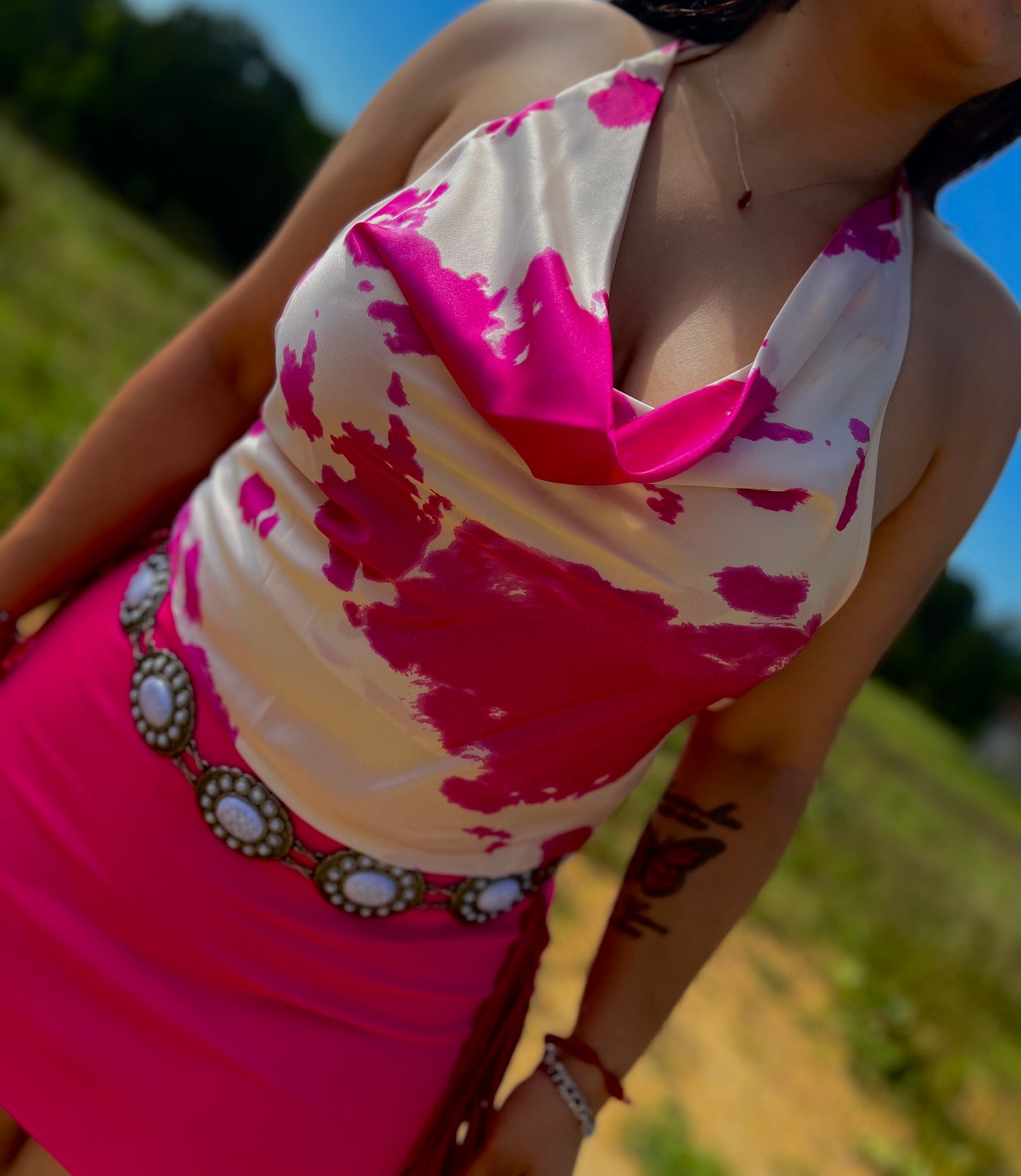 La Vaquerita Top (Hot Pink)